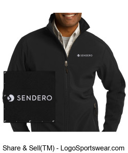 Embroidered Port Authority Men's Core Soft Shell Jacket - Standard Logo, Black Design Zoom